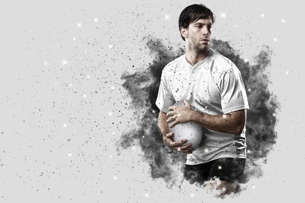 Duman bir patlama dışarı geliyor Rugby oyuncusu.