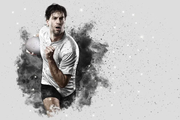 Duman bir patlama dışarı geliyor Rugby oyuncusu.