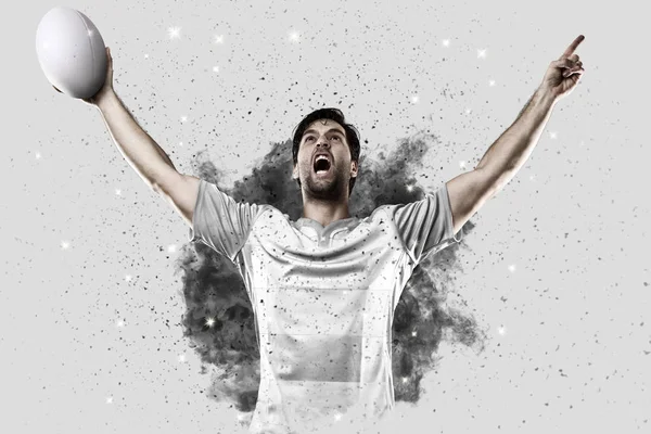 Duman bir patlama dışarı geliyor Rugby oyuncusu.