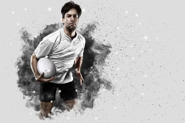 Duman bir patlama dışarı geliyor Rugby oyuncusu.
