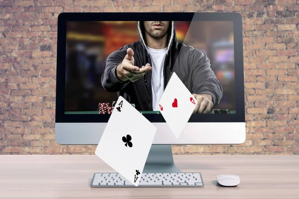 Online-Pokerspieler — Stockfoto