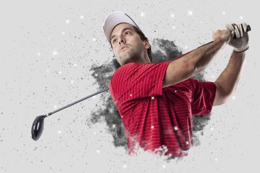 Golf oyuncu duman bir patlama dışarı geliyor