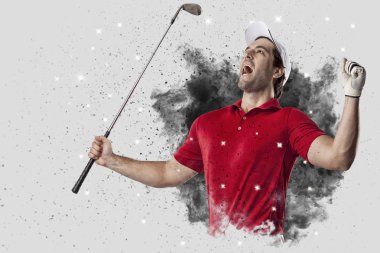 Golf oyuncu duman bir patlama dışarı geliyor