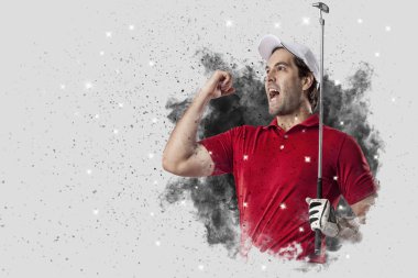 Golf oyuncu duman bir patlama dışarı geliyor