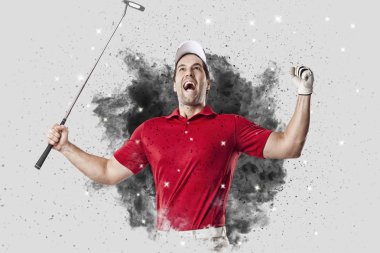 Golf oyuncu duman bir patlama dışarı geliyor