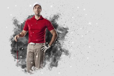 Golf oyuncu duman bir patlama dışarı geliyor