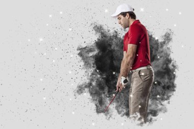 Golf oyuncu duman bir patlama dışarı geliyor