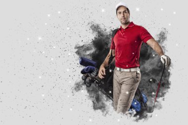 Golf oyuncu duman bir patlama dışarı geliyor