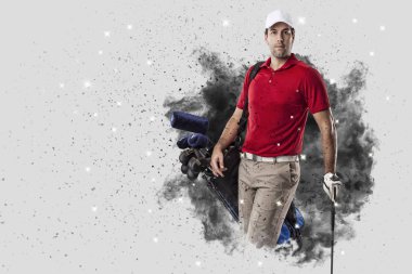 Golf oyuncu duman bir patlama dışarı geliyor