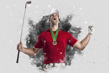 Golf oyuncu duman bir patlama dışarı geliyor