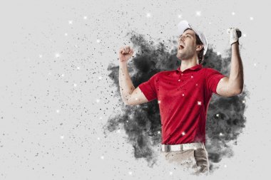 Golf oyuncu duman bir patlama dışarı geliyor