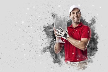 Golf oyuncu duman bir patlama dışarı geliyor