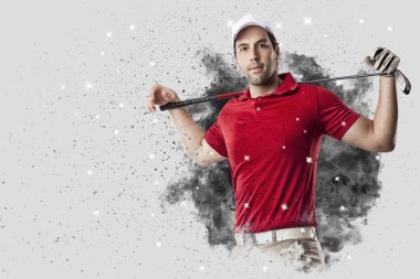 Golf oyuncu duman bir patlama dışarı geliyor