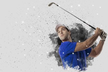 Golf oyuncu duman bir patlama dışarı geliyor