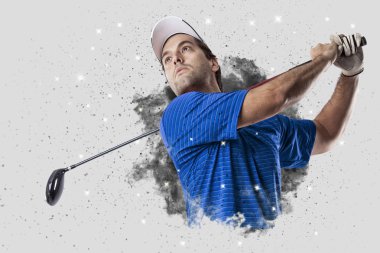 Golf oyuncu duman bir patlama dışarı geliyor