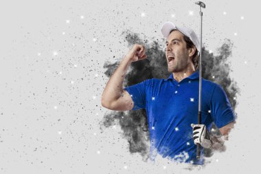 Golf oyuncu duman bir patlama dışarı geliyor