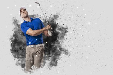 Golf oyuncu duman bir patlama dışarı geliyor