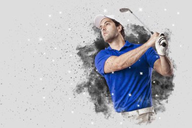 Golf oyuncu duman bir patlama dışarı geliyor