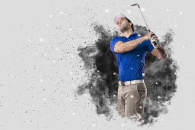 Golf oyuncu duman bir patlama dışarı geliyor