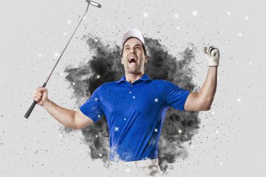 Golf oyuncu duman bir patlama dışarı geliyor