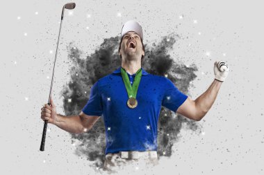 Golf oyuncu duman bir patlama dışarı geliyor