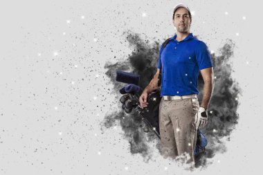 Golf oyuncu duman bir patlama dışarı geliyor