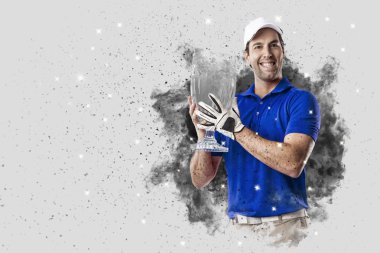 Golf oyuncu duman bir patlama dışarı geliyor