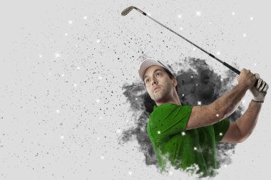Golf oyuncu duman bir patlama dışarı geliyor