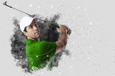 Golf oyuncu duman bir patlama dışarı geliyor