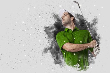 Golf oyuncu duman bir patlama dışarı geliyor
