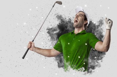 Golf oyuncu duman bir patlama dışarı geliyor
