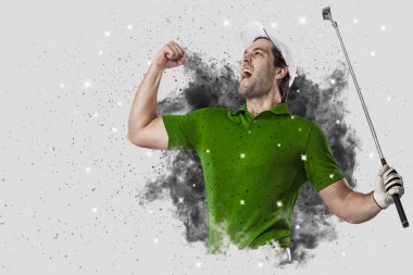 Golf oyuncu duman bir patlama dışarı geliyor