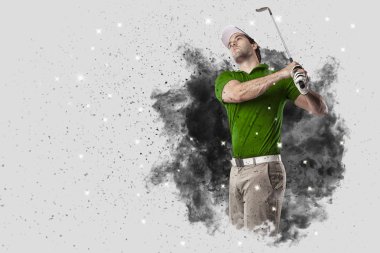 Golf oyuncu duman bir patlama dışarı geliyor