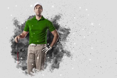 Golf oyuncu duman bir patlama dışarı geliyor