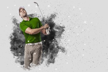 Golf oyuncu duman bir patlama dışarı geliyor