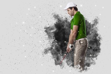 Golf oyuncu duman bir patlama dışarı geliyor