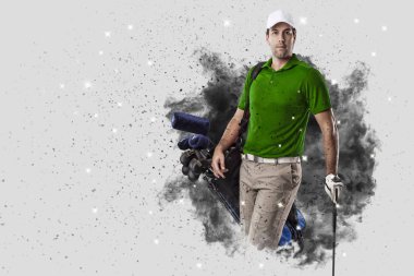 Golf oyuncu duman bir patlama dışarı geliyor