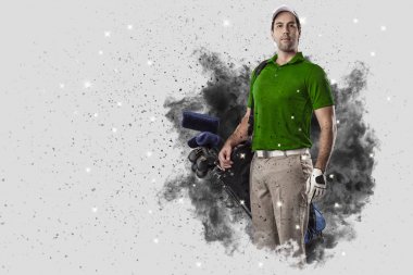 Golf oyuncu duman bir patlama dışarı geliyor