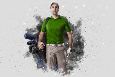 Golf oyuncu duman bir patlama dışarı geliyor