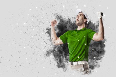 Golf oyuncu duman bir patlama dışarı geliyor