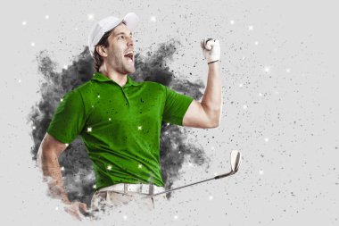 Golf oyuncu duman bir patlama dışarı geliyor