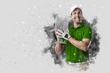 Golf oyuncu duman bir patlama dışarı geliyor