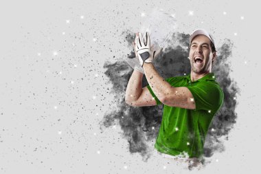 Golf oyuncu duman bir patlama dışarı geliyor