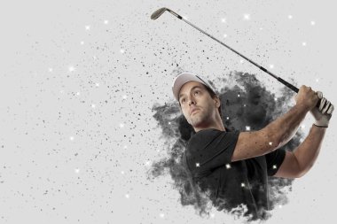 Golf oyuncu duman bir patlama dışarı geliyor