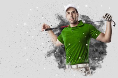 Golf oyuncu duman bir patlama dışarı geliyor