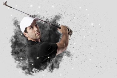 Golf oyuncu duman bir patlama dışarı geliyor