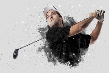 Golf oyuncu duman bir patlama dışarı geliyor