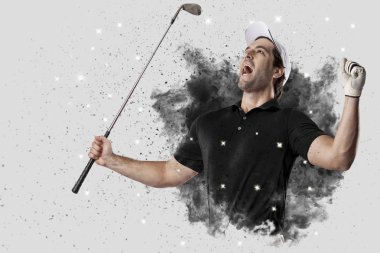 Golf oyuncu duman bir patlama dışarı geliyor