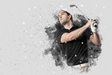 Golf oyuncu duman bir patlama dışarı geliyor