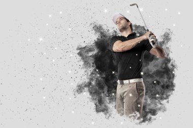 Golf oyuncu duman bir patlama dışarı geliyor